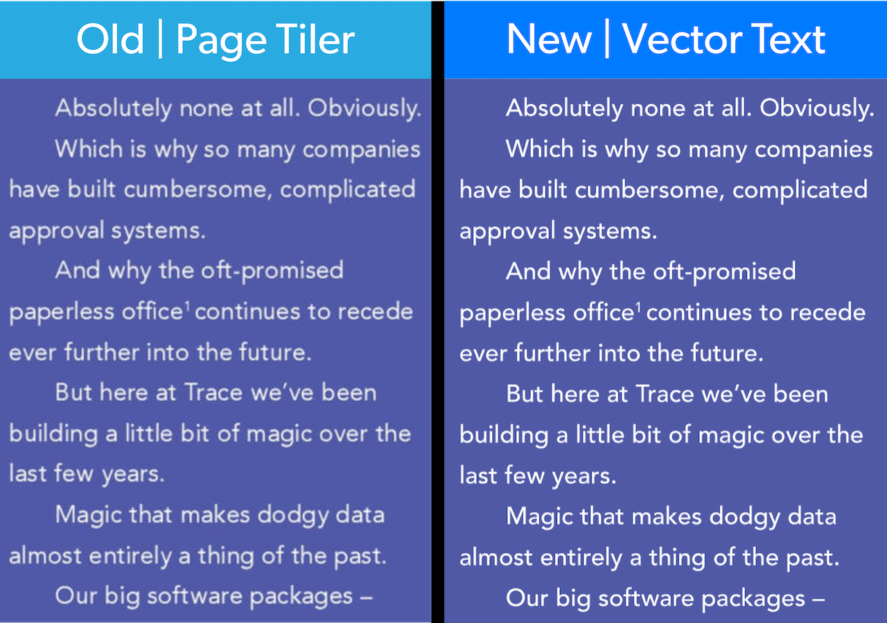 Vector Text vs Page Tiler